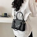 Miniatyrbillede 4 af 5: Dame Skuldertaske Retro Klassisk Håndtaske Pu Læder Clutch Taske Med Lynlås black