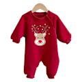 Miniatyrbillede 1 af 5: Juledragt Nyfødt Baby Dreng Pige Jule Romper Langærmet Hættetrøje Bodysuit Red 1 100cm