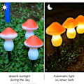 Miniatyrbild 5 av 5: Söt svampformad solcellslampa för utomhusbruk, 3-pack