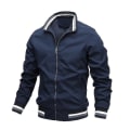 Miniatyrbillede 3 af 5: Chad Varsity Bomber Jakke Herre Casual Jakke Lynlås Letvægts Sportsjakke 2XL White