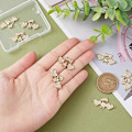 Miniatyrbillede 4 af 5: 8 stk. 2 Stilarter Hjerte med Piger og Drenge Rhinsten Charms Messing Links Konnektorer Klare Cubic Zirconia Links Charm Guldbelagte CZ Sten Charms til Smykker