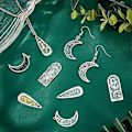 Miniatyrbilde 5 av 5: 18 stk. 3 Stiler Rustfritt Stål Åpen Bakside Bezel Anheng Gull og Sølv Dråpeformet Bakside Bezel Anheng Resin