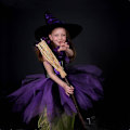 Miniatyrbilde 4 av 5: Tutu Heksekostyme for Jenter, Halloween Karneval Kostyme 3pcs 4T 5T
