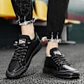 Miniatyrbillede 4 af 5: Herre Casual Sko Flade Sneakers Fr2159 Black EU 44