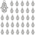Miniatyrbilde 1 av 5: 120 stk. Hamsa Hånd Anheng Legering Antikk Sølv Hamsa Hånd Charms Liten Davidsstjerne Anheng Hånd