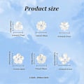 Miniatyrbilde 2 av 5: 600 stk. 6 Stiler Blomsterperlehetter Kremhvite Avstandsperler Hetter Plast Imitasjon Perle Endeperlehetter Multi-Kronblad Blomster Avstandsperler for DIY Smykker