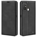 Plånboksfodral för ZTE Blade A52 Flip Folio Ställ Absorption Skydd Hudvänligt Omslag Black Style B ZTE Blade A52