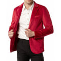 Miniatyrbillede 3 af 5: Mænds Slank Pasform Letvægtsjakke, To Knapper Business Suit Blazer Red XL