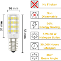 Miniatyrbild 2 av 5: 6 st E14 LED-lampor, 5 W (motsvarande 50 W), kallvitt (6000 K), AC220-240 V, flimmerfri, ej dimbar, 300 lumen, CRI>80 (kallvitt, 5 W) [energiklass A+]