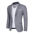 Miniatyrbilde 1 av 5: Herre Blazer Slim Fit Jakke, Enkeltspent Blazer med Én Knapp Grey M