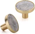 Set med 8 mässingsknoppar för skåp, köksknoppar, badrum, sovrum, kontorrock Ash32mm