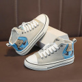 Miniatyrbillede 5 af 5: Børne Canvas Sko Mode Sneakers Lav Top Tennissko Snørebånd Casual Sko 3D606 Blue EU 32
