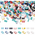 Miniatyrbillede 4 af 5: 800 stk. 1/2 Tila Perler Dobbelthul Glasperler Fliseperler Bulk Glas Frøperler Mini Flad Spacer Løse Perler til Smykkefremstilling DIY Håndværk