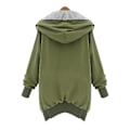 Miniatyrbillede 3 af 4: Ny Moderigtig Stor Størrelse Dame Casual Løs Jakke Hætte Lynlås Cardigan Frakke 4XL A