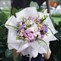 Miniatyrbillede 4 af 5: Vandtæt blomsterindpakningspapir, ark med friske blomster, buket gaveindpakning, koreanske blomsterhandlerartikler, 20 ark (grå)