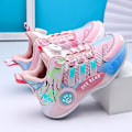 Miniatyrbild 3 av 5: Pojkar Basketbollskor Hög Ovandel Andas Sport Skor Anti Slip Mode Sneakers 3F299 Pink EU 32
