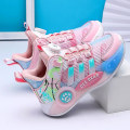 Miniatyrbild 3 av 5: Pojkar Basketbollskor Hög Ovandel Andningsbara Sportskor Anti Slip Fashion Sneakers 3F299 Pink EU 30