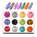 Miniatyrbild 1 av 5: Nail Art Hollow Flash Sequin 12-färgad Holografisk Flash Blandad Hjärtformad Alla hjärtans dag nageldekoration Set4
