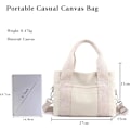 Miniatyrbillede 2 af 5: Canvas skuldertaske lille mulepose til kvinder afslappet tophåndtag taske flere lommer crossbody taske damer messenger taske hvid