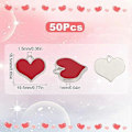 Miniatyrbillede 4 af 5: 50 STK Valentine Hjerte Charms Bulk Røde Hjerter Charm Emalje Evig Kærlighed Søde Valentinsdag Charm Hjerteform Sølv Charm til Smykkefremstilling Charms Nøgle
