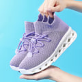 Miniatyrbillede 3 af 5: Dame Sneakers Letvægts Åndbare Gåsko Atletisk Mode Løbesko 787 Purple EU 41