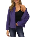 Miniatyrbillede 1 af 5: Dame Plys Langærmet Cardigan Efterår Forår Casual Sweater Frakke Overtøj Ny S B