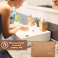 Miniatyrbillede 5 af 5: Stor Bærbar Kosmetik Opbevaringspose, Bærbar Toilet Taske, Lavet Af Pu brown