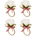 Miniatyrbild 1 av 5: Qsdgfh Blomservett Ringar Set Om 8 Handgjorda Flerfärgade Ros Servett Ringar Hållare Med Silkesblomma Pärlspänne Bordsdekoration För Hemfest Bröllop Chr