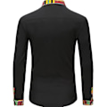 Miniatyrbillede 3 af 5: Herre Casual Skjorte med Knapper Langærmet Hipster Strandskjorter Black XL