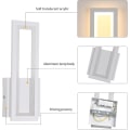 Miniatyrbilde 3 av 5: Innendørs LED Vegglampe, 16w Enkel Firkantet LED Vegglampe, Moderne Dekorasjonsbelysning LED Vegglampearmatur For Stue, Soverom, Gang Varm Hvit