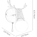 Miniatyrbillede 3 af 5: Nordisk Moderne Design Hjortegevir Form Træ Væglampe Med Træk Kontak E27, sort, uden Pære