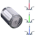 Miniatyrbillede 1 af 5: Farverig LED vandhane, lysende LED vandhanedyse, 3 farvetemperaturfølsom LED vandhane