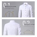 Miniatyrbild 3 av 5: Herr Solid Färg Skjorta Långärmad Slim-fit Skjorta Mode Ungdom Casual Topp 44