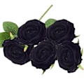 Miniatyrbilde 1 av 5: 5 stk. Rosebukett Realistisk Falsk Rose Bryllup Familie Fest Dekorasjon Event Gave black