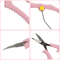 Miniatyrbillede 5 af 5: Øjenbrynssaks Professionelt Øjenbryns Trimmer Værktøj Rustfrit Stål Øjenbrynstrimmer Pink