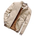 Pikkukuva 1 / 5: Miesten paksu fleecevuorattu talvitakki pystykauluksella ja vetoketjulla, lyhyt malli 5XL Khaki