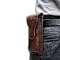 Miniatyrbild 4 av 5: Mobiltelefon Bältesväska Herr Midjeväska Universal Bältesväska Holster Fodral Passar Brown