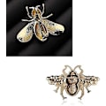 Pikkukuva 4 / 5: 2 kpl Rhinestone Pearl Bee Rintaneulat Hunajamehiläisriipus/rintaneula Muoti Kristallihyönteisneulat