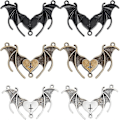 Miniatyrbild 1 av 5: 1 ASK 30 STK Svarta Bat-Kopplingsberlocker Hjärtberlocker Halloween Gotisk Vampyrvinge Dubbla Öglor Silver Brons Svart Länkberlock Bulk för Smyckestillverkning