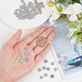 Miniatyrbillede 2 af 5: Omkring 100 stk. 6 mm firkantede afstandsstykkeperler 1,2 mm lille hul rustfrit stål løse perler metal afstandsstykkeperler glat overflade perler til DIY smykkefremstilling