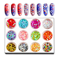 Miniatyrbild 1 av 5: Nail Art Hollow Flash Sequin 12-färgad Holografisk Flash Blandad Hjärtformad Alla hjärtans dag nageldekoration Set5