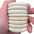 Miniatyrbillede 3 af 4: 40 stk. Naturlige Træringe, 5 cm Ubehandlede Træcirkler, Glatte Træringe til Håndværk, Macramé-projekter, Macramé-ophæng og Julekranspynt