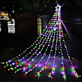 Miniatyrbilde 2 av 3: Juledekorasjon Utendørs Stjerne Lyslenke, 5 meter Juletre Topplys 320 LED 8 Minnemoduser med 35 cm Lysende