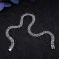 Miniatyrbild 4 av 5: Kubansk länkkedja Iced Out för män 14mm Kubansk länk Choker Halsband Armband Set 18k Guldpläterade Smycken 41cm 41Cm