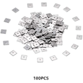Miniatyrbillede 3 af 5: 100 stk. 6 mm firkantede afstandsstykkeperler 1,2 mm lille hul rustfrit stål løse perler metal afstandsstykkeperler glat overflade perler til gør-det-selv smykkefremstilling