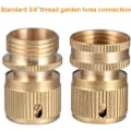 Miniatyrbillede 4 af 5: Hurtigkobling til slange, 3/4\" gevind - dobbelt han metal konnektor - 1/2\" og 3/4\" hun gevindhane adapter