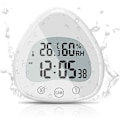 Miniatyrbild 1 av 5: Badrumsklocka, digital väckarklocka, duschklocka med vattentät touch, vattentät timer termometer bärbar displayklocka