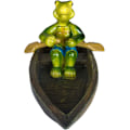 Miniatyrbillede 1 af 5: Vand Flydende Frø Have Dam Statue Resin Vand Flydende Frø Ornament Figur Statue Håndværk Sød Roende Frø Statue Gård Plæne Dekorationer Frø O Style 6