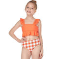 Miniatyrbillede 2 af 5: Pigebadedragt Lille Flæse Sommer Strand Delt Badedragt Bikini orange 152
