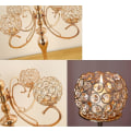 Miniatyrbilde 5 av 5: 26\" Høy 5-armet Gull Krystall Lysestake Lysholder Bordpynt Elegant Design Bryllupsgaver